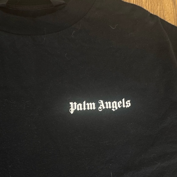 Palm Angels Flames Graphic Tee Black Red Designer Streetwear T-Shirt Medium - Picture 6 of 8